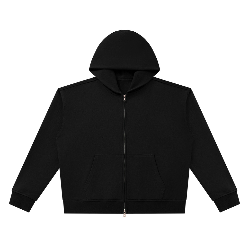 Back design zip boxy hoodie
