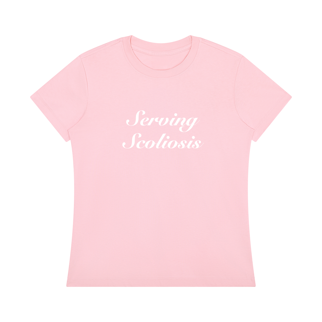 'Serving Scoliosis' tee, wing back design