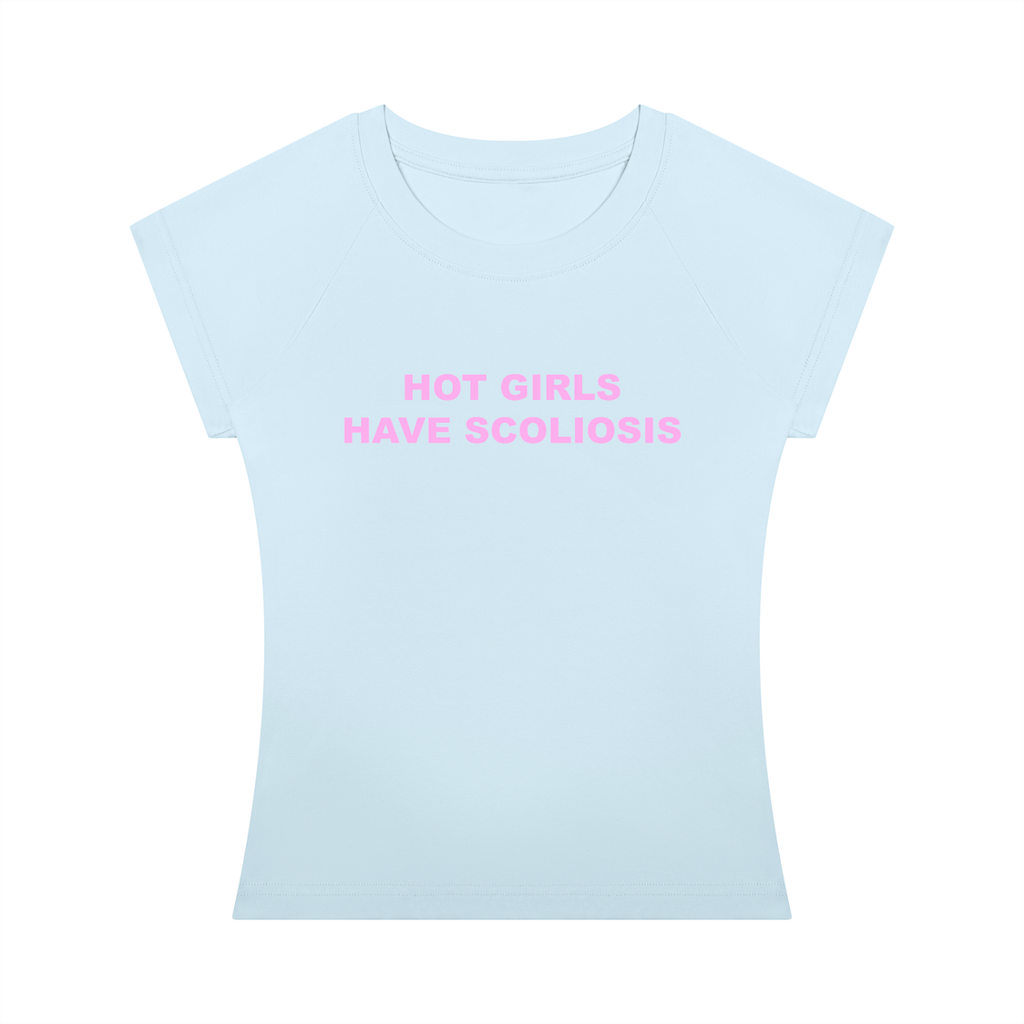‘Hot Girls Have Scoliosis' baby tee with back design