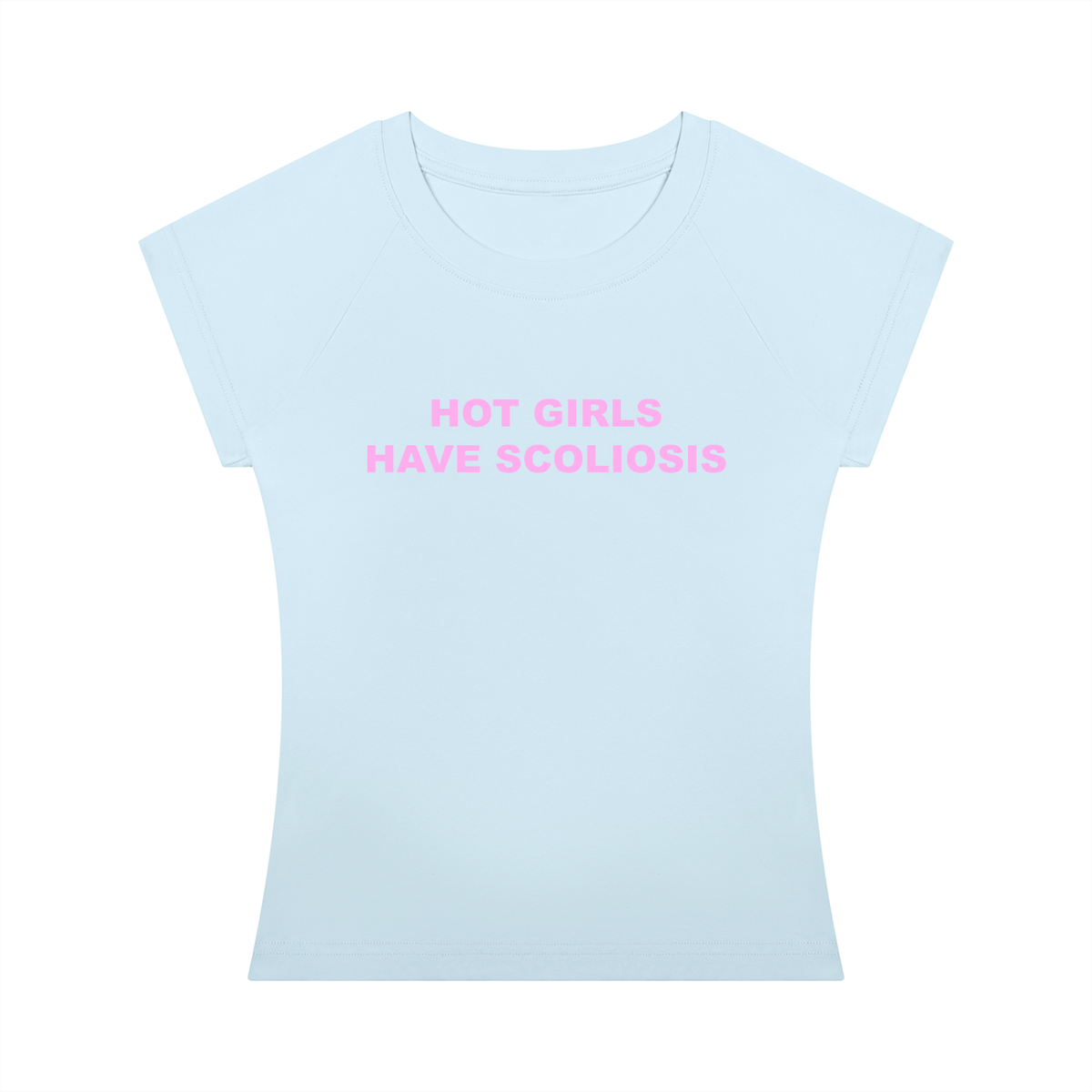 ‘Hot Girls Have Scoliosis' baby tee with back design