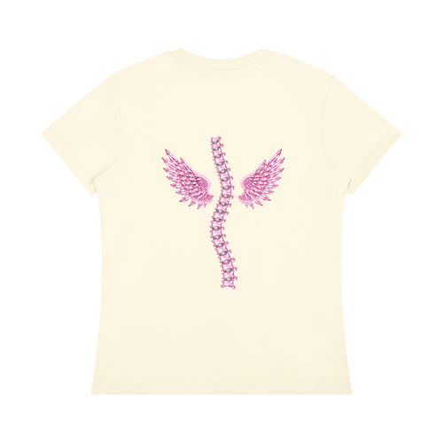 'Face Card, Back Problems' tee with wing back design