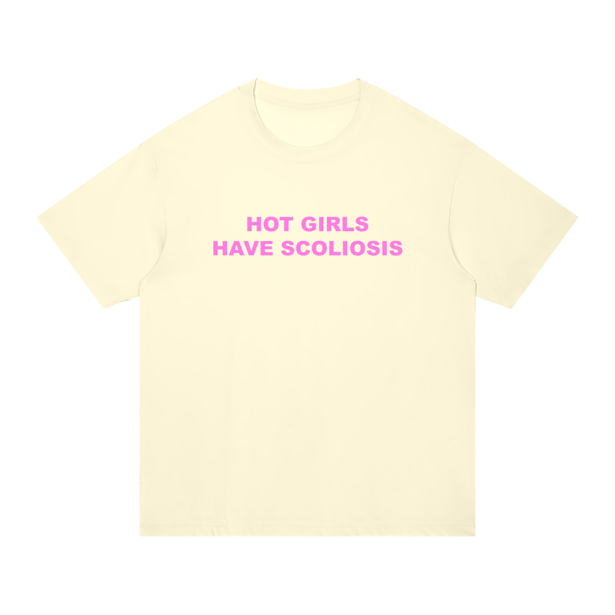 'Hot Girls have Scoliosis' oversized tee with back design
