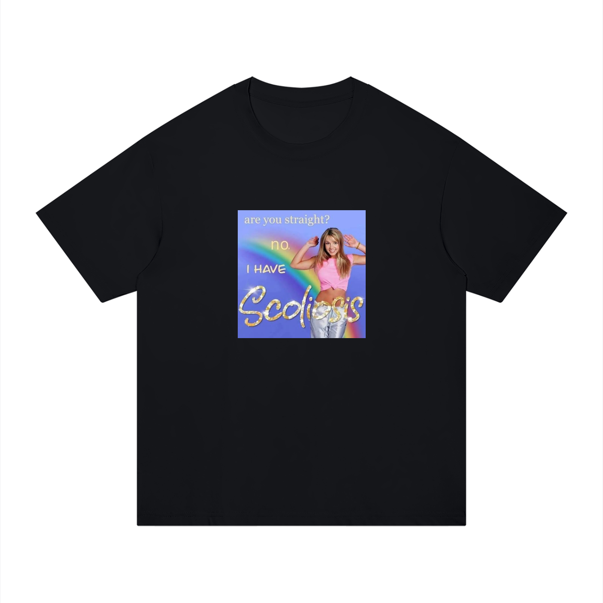 Scoliosis Britney meme oversized tee