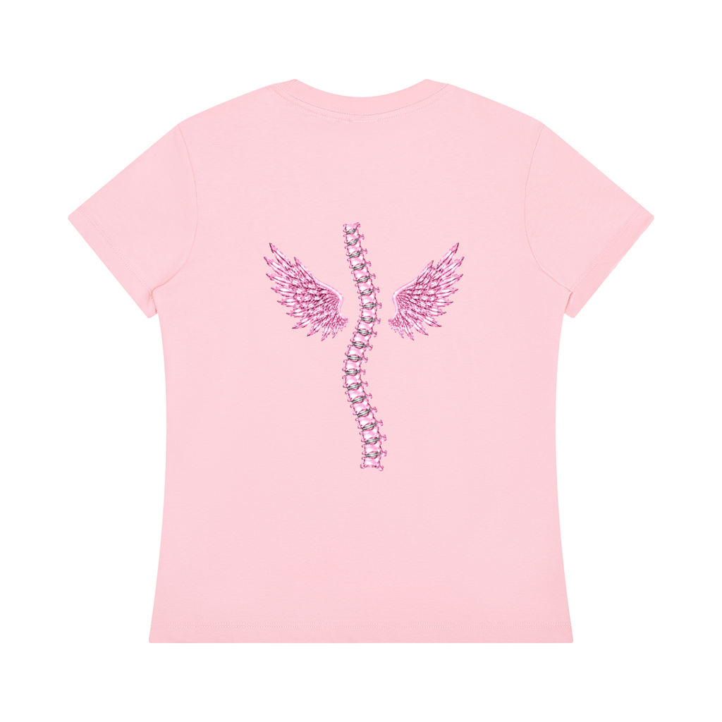 'Face Card, Back Problems' tee with wing back design