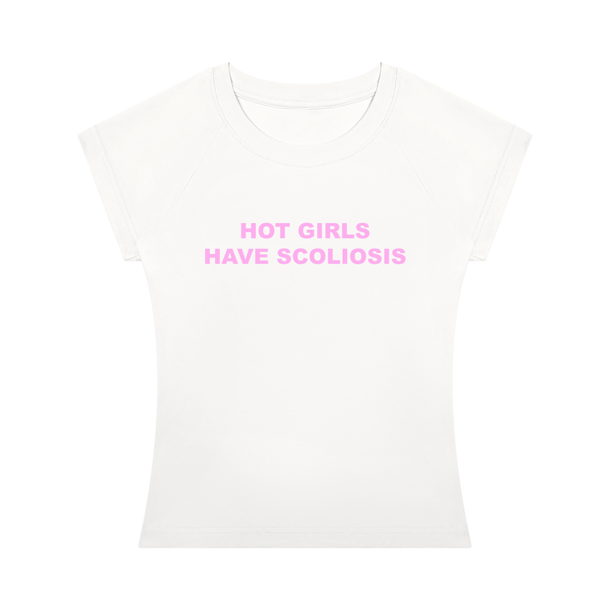 ‘Hot Girls Have Scoliosis' baby tee with back design
