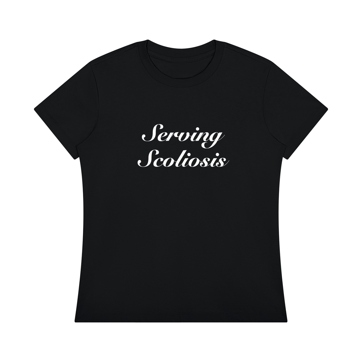 'Serving Scoliosis' tee, wing back design