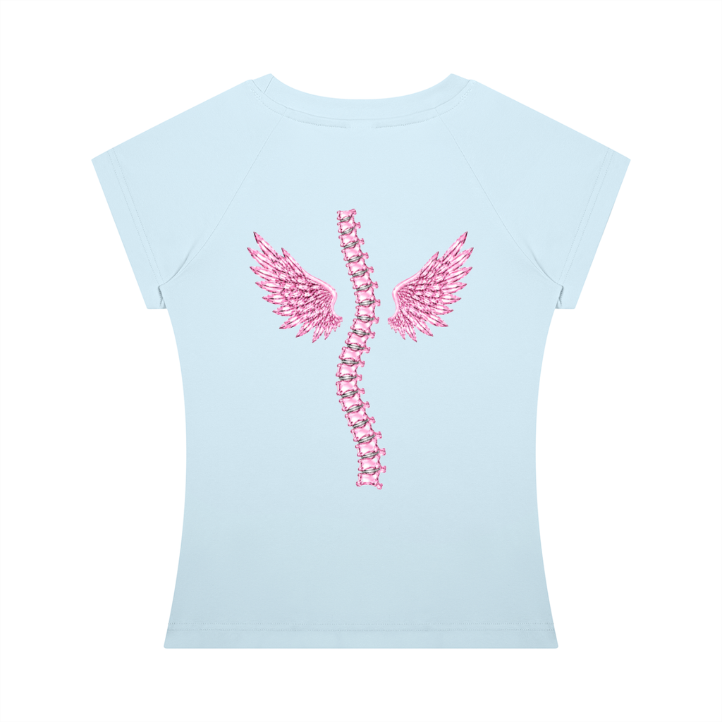 ‘Hot Girls Have Scoliosis' baby tee with back design