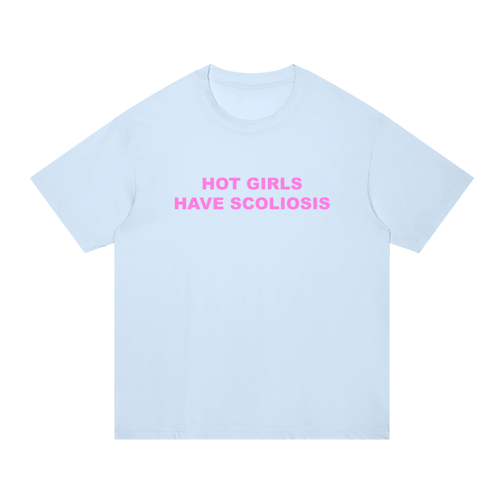 'Hot Girls have Scoliosis' oversized tee with back design