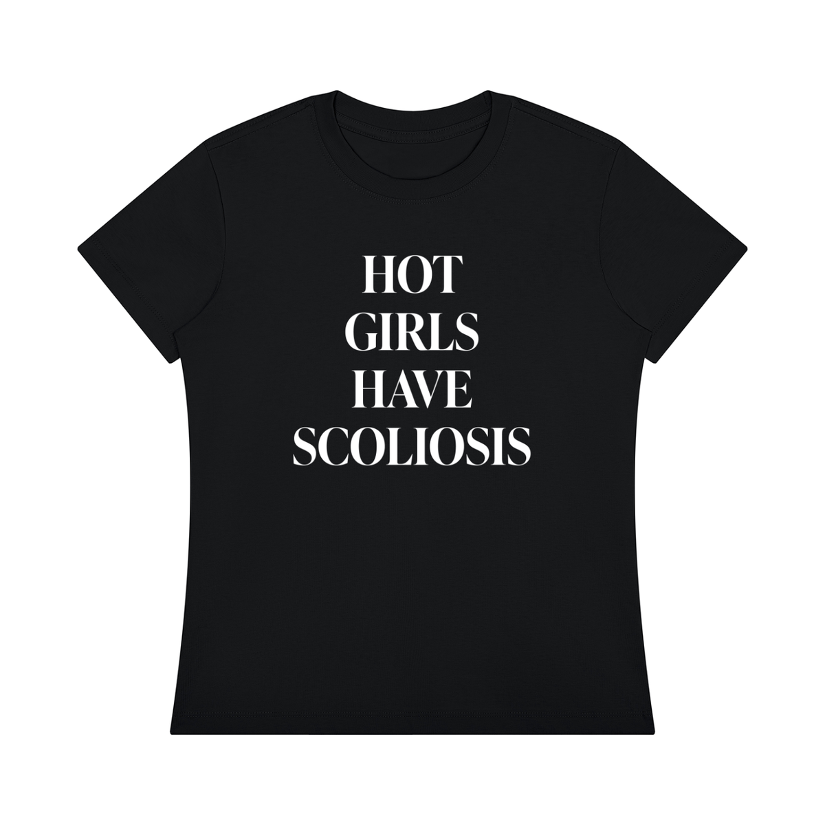 'Hot Girls have Scoliosis' top with back design